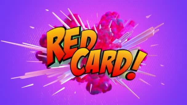 Niesamowite Wybuchające Red Card Football Wiadomość — Wideo stockowe