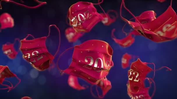 Nowy Rok 2021 Luksusowy Medyczny Coronavirus Maska Twarzy Pętli Wideo — Wideo stockowe