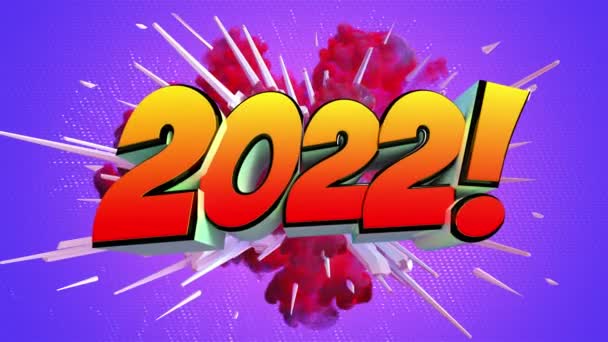 Colored Abstract Explosion Message 2022 — Stock Video