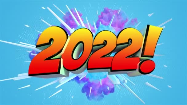 Explosão Abstrata Colorida Com Mensagem 2022 — Vídeo de Stock