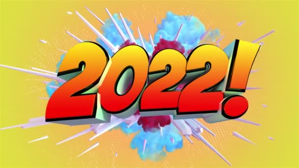 Colored Abstract Explosion Message 2022 — Stock Video