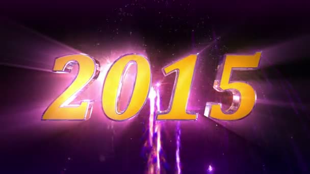 New year 2015 vuurwerk — Stockvideo