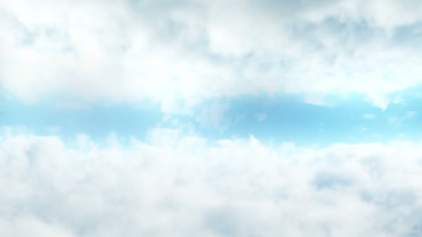 Flyg i moln. Loopable bakgrund. — Stockvideo