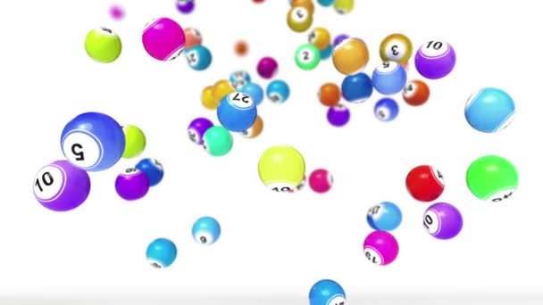 Vallende Lotto of Bingo ballen animatie — Stockvideo