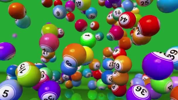 Fallende Lotto- oder Bingokugeln Animation — Stockvideo