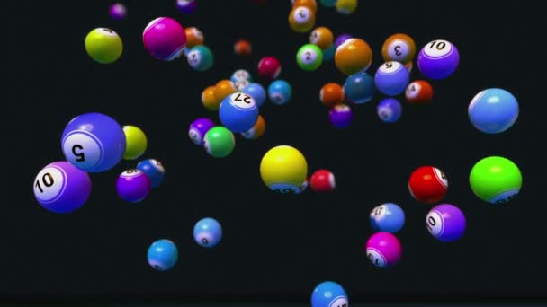 Falling Lotto or Bingo Balls animation — Stock Video