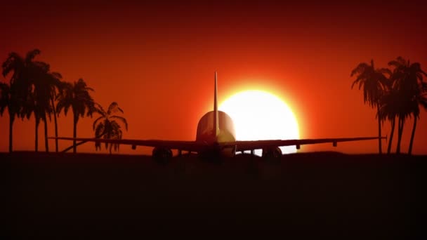 Avión aterrizando en África — Vídeo de stock