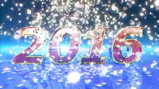 Nieuwjaar 2016 animatie — Stockvideo