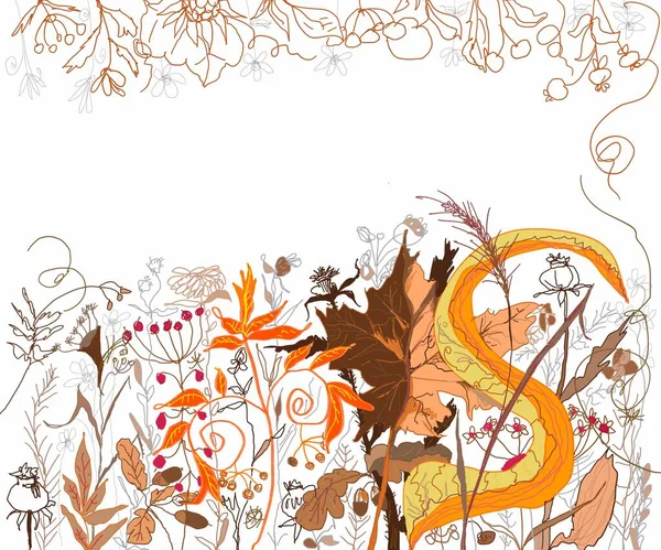 Autumn Botany Vintage Style Background — Stock Photo, Image