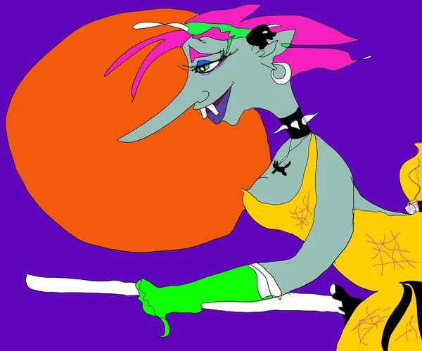 Cadılar Bayramı çizgi film karakterleri el çizimi, güzel cadılar ve Cadılar Bayramı temalı hayaletler, balkabakları..