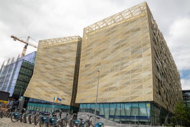 Dublin Docklands, Dublin, Ireland, June 11th 2021, side view of the Central Bank of Ireland on Dublins Docklands