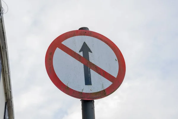 Way Sign Traffic Sign Indicating One Way System Place — Stock Photo, Image