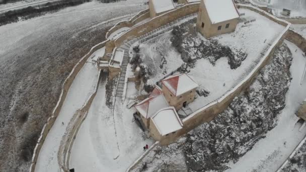 Vista aérea de la ciudadela medieval de Rupea en Rumania, Brasov — Vídeo de stock