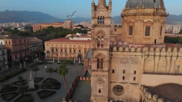 Palermo Kathedraal kerk van het rooms-katholieke aartsbisdom Palermo, Sicilië. — Stockvideo