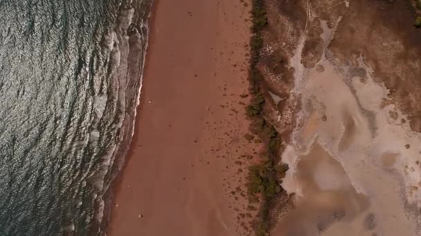 Luchtfoto van Istuzu strand, paaiplaats van Red Data Book relict loggerhead schildpadden Caretta Caretta, Dalyan, Mugla, Turkije — Stockvideo