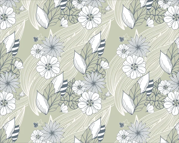 Motif floral sans couture dans le style vintage — Image vectorielle