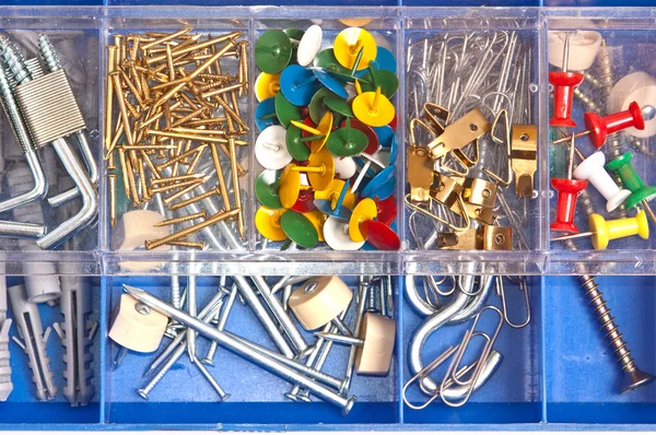 Frame hanging hook and nails kit — Stock Photo, Image