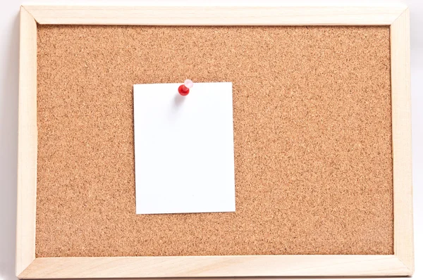 Cork board with blank notes, isolated on white — Stock Photo, Image