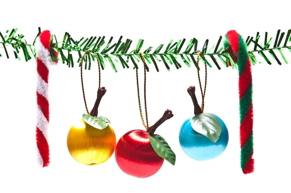 Christmas decorations on white background — Stock Photo, Image