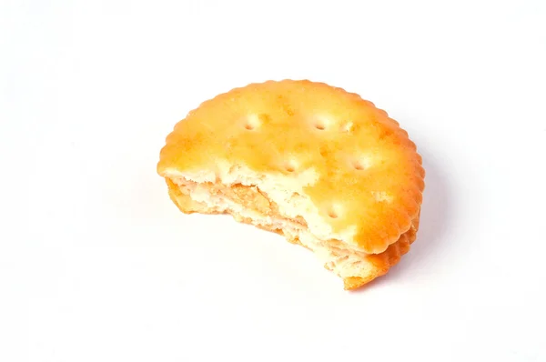 Beyaz zemin üzerinde sandviç bisküvi — Stok fotoğraf