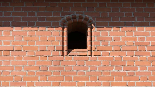 Vecchia finestra sul vecchio castello medievale — Foto Stock