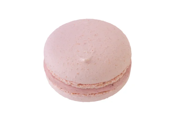 Różowy Macaron, makaronik na białym tle — Zdjęcie stockowe