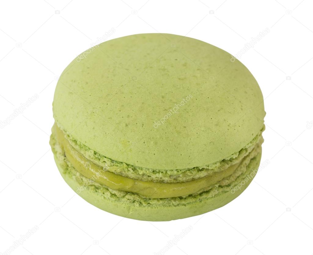 Green Macaron , Macaroon isolated on white