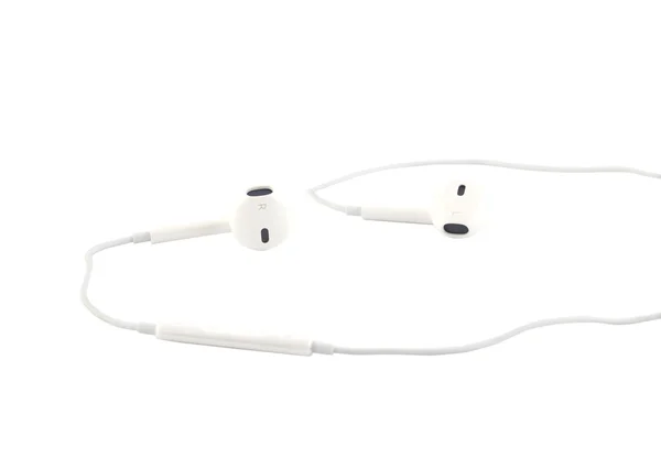 White earphones isolated on white background — Stock Photo, Image