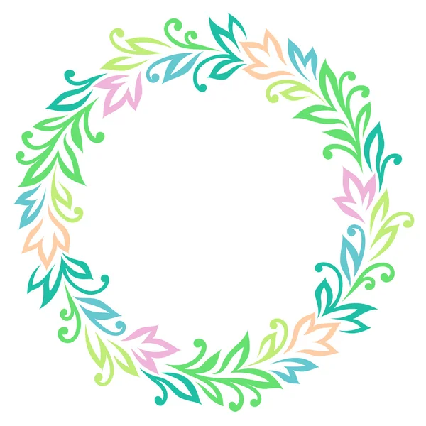 Round floral frame — Stock Vector
