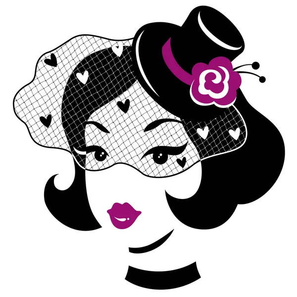 Hermosa joven mujer — Vector de stock