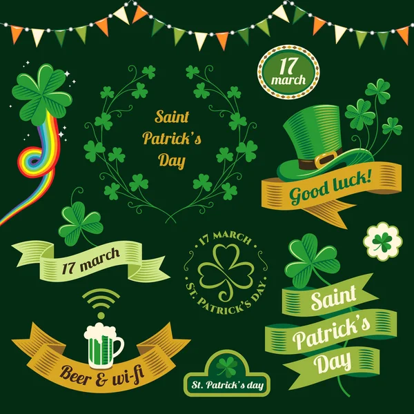 Decoraties van St. Patricks Day — Stockvector