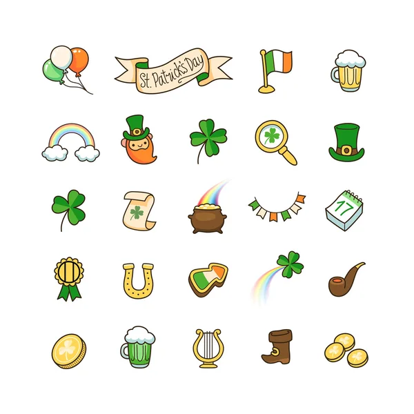 Conjunto de iconos para el día de San Patricio — Archivo Imágenes Vectoriales