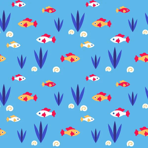Motif sans couture avec des poissons — Image vectorielle