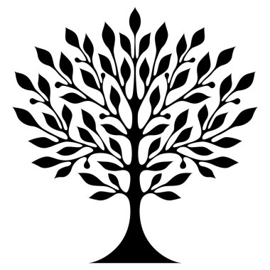 Stilize siyah ağaç izole 