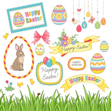 Dekoratif Paskalya öğeleri kümesi