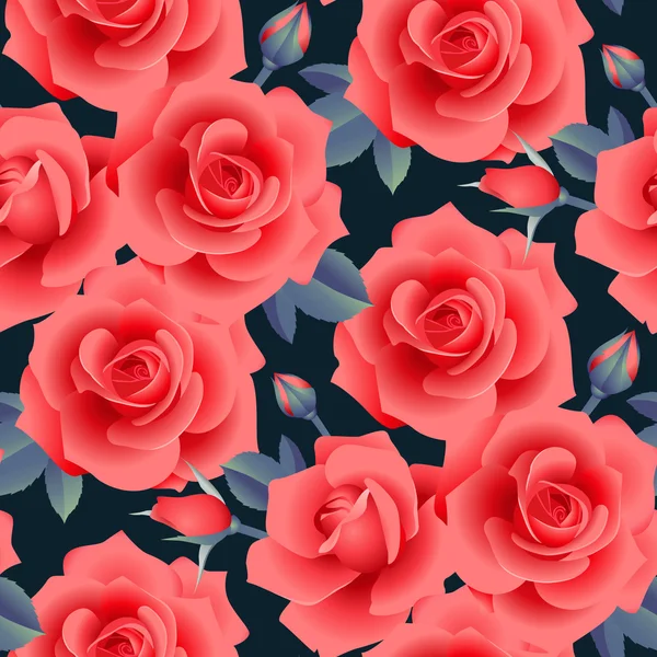 Rosas en la oscuridad — Vector de stock