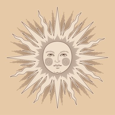 Vintage güneş yüzü