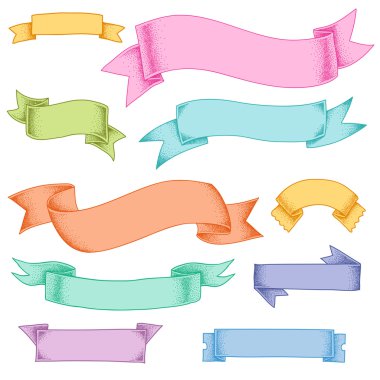 çok renkli şerit kümesi