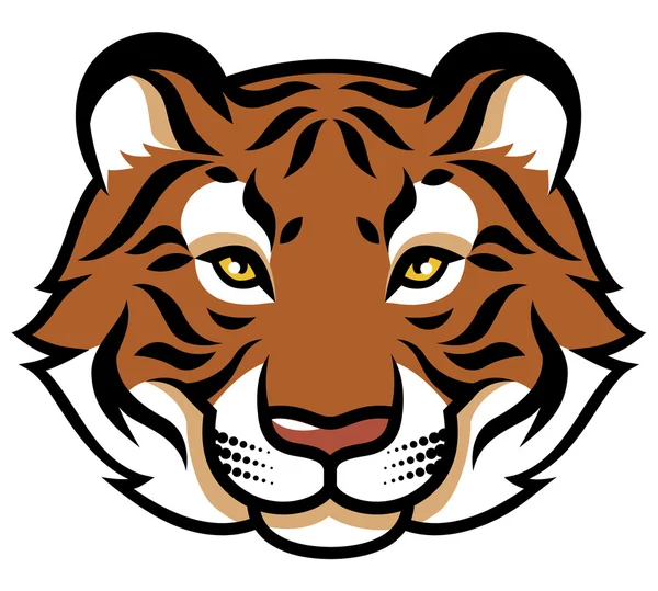様式化された虎の頭 — ストックベクタ