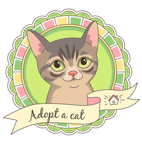 Adopt a cat — Stock Vector