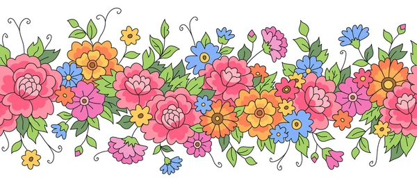 Frontière florale isolée — Image vectorielle