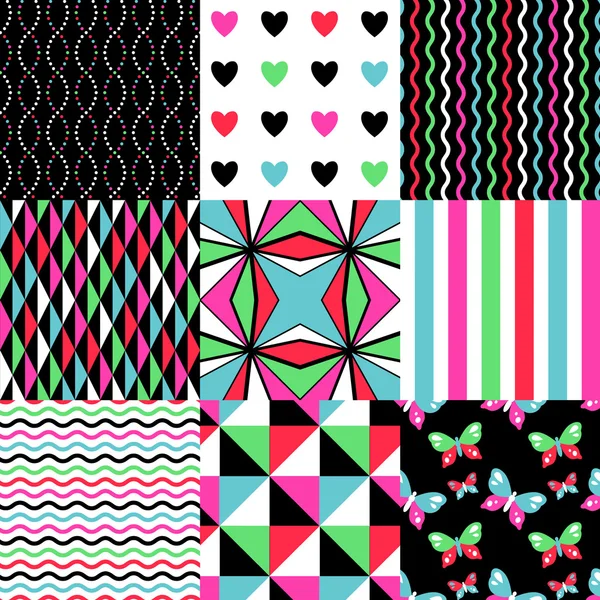 Simple patterns set — Stock Vector