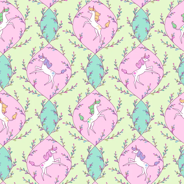 Motif avec licornes — Image vectorielle