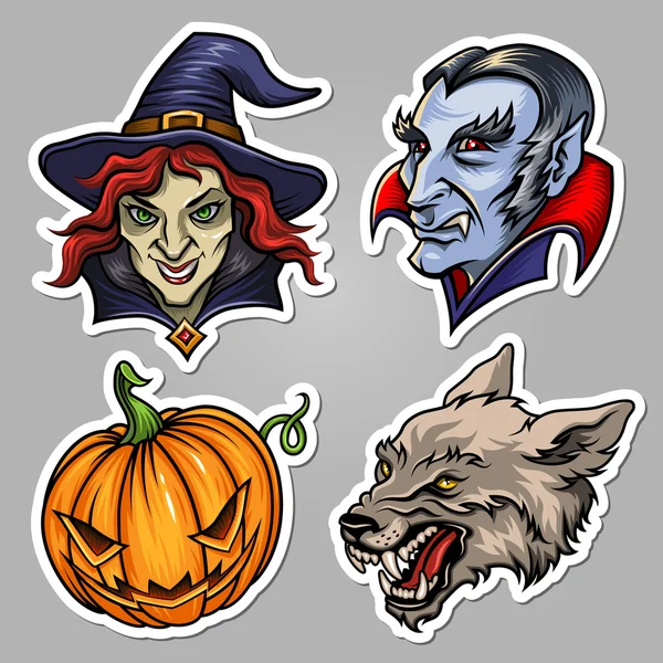 Pegatinas para Halloween — Vector de stock