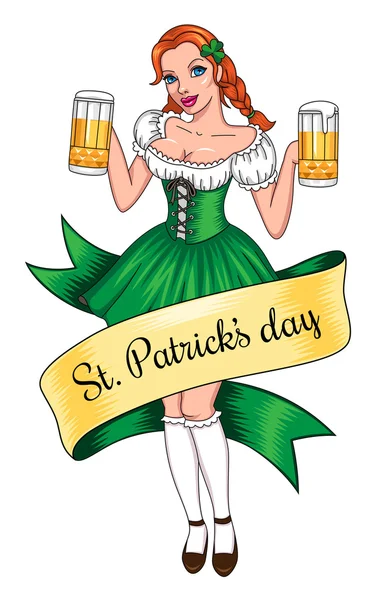St Patrick's Day Girl — Wektor stockowy