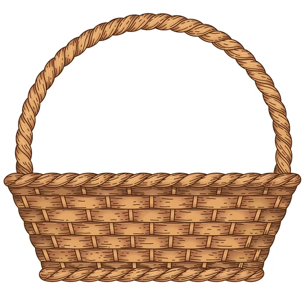 Empty woven basket — Stock Vector