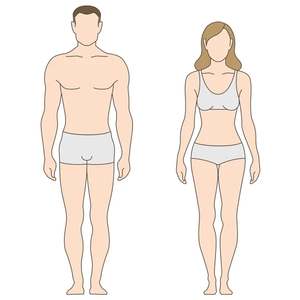 Figuras del hombre y la mujer — Vector de stock