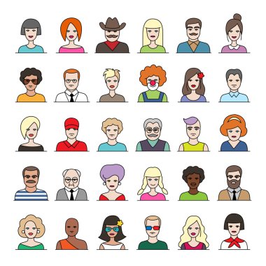 Çizgi film insan karakter kümesi