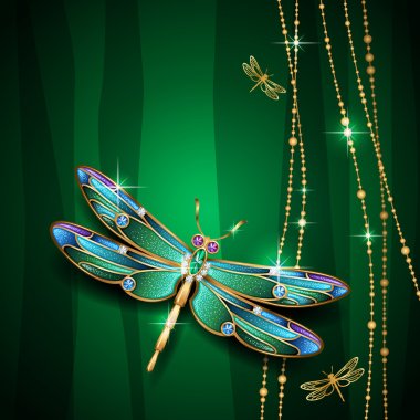 Beauty jewel dragonfly clipart