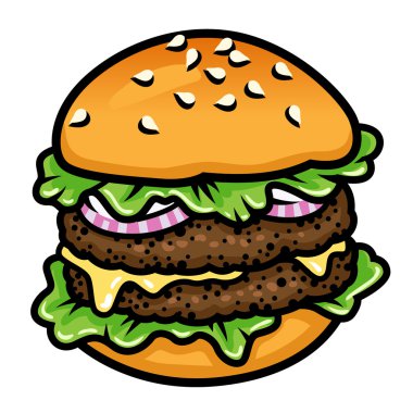 Sebzeli etli bir duble burger